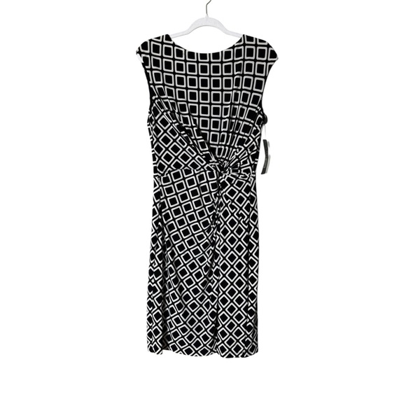 Ralph Lauren LRL Midi Dress‎ Size 14 Stretch Ruche Career Classy Timeless Mature - Picture 1 of 8